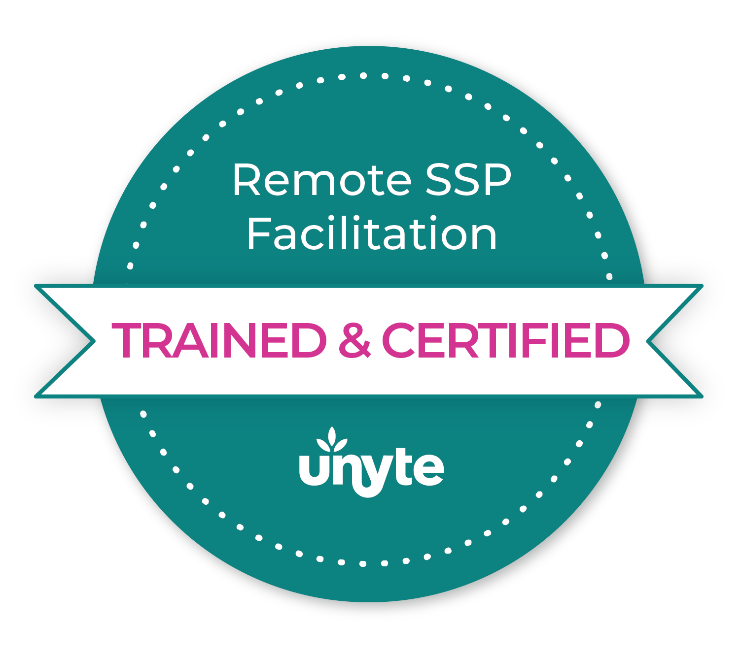 Logo Remote Safe and Sound Protocol Facilitation trained and certified